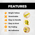 infographic of Colored Barricade Tape  for emergencies, construction sites, warnings, and yard work