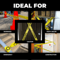 infographic of Colored Barricade Tape for emergencies, construction sites, warnings, and yard work