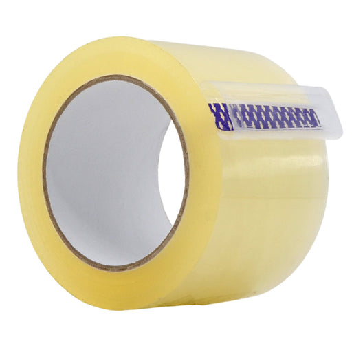 Close up of a roll of Carton Sealing Packaging Tape Acrylic Adhesive - 4 inch