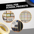Infographic about masking tape showing it is ideal for school projects