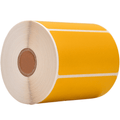 orange Stacked rolls of Sky Blue Nametag Sticker  Thermal Label Roll 