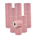 Multiple Stacked rolls of Pink  Nametag Sticker  Thermal Label Roll 