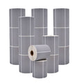 Multiple Stacked rolls of Dark Gray  Nametag Sticker Thermal Label Roll 