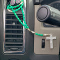 Transfer tape adhesive used to hold up a cross onto car dashboard