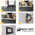 Transfer tape infographic detailing it is ideal to mount objects onto walls