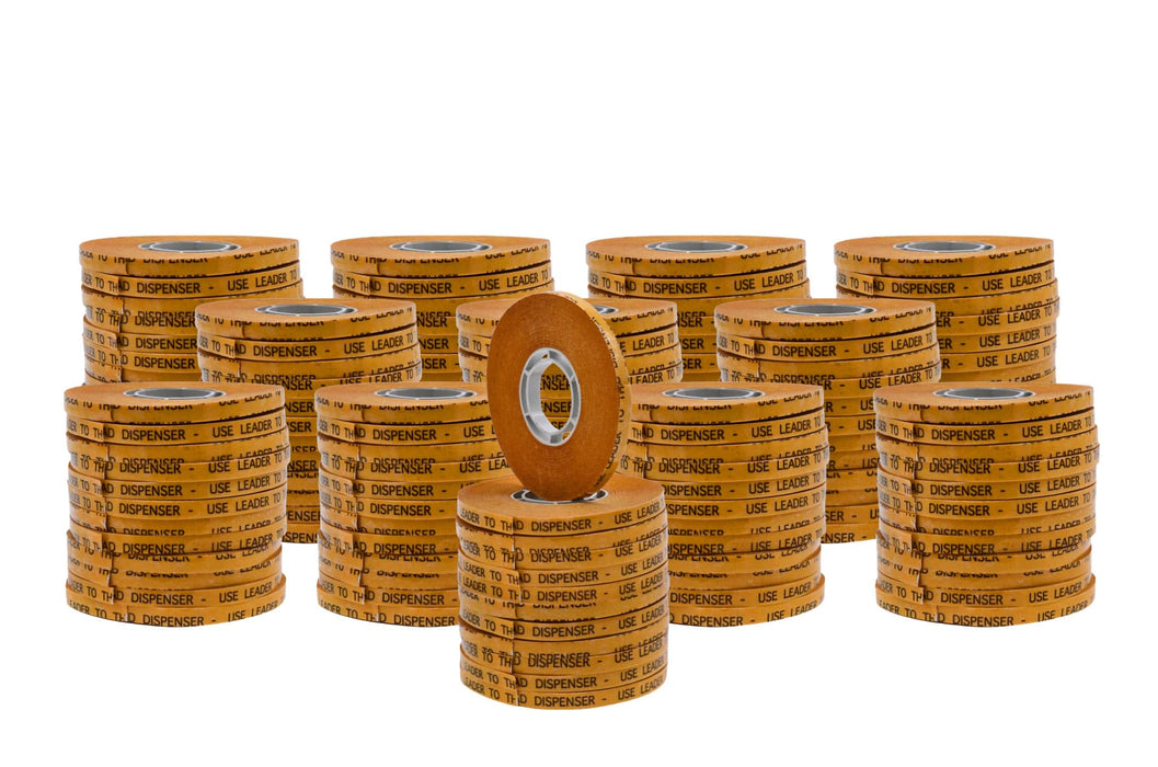 Multiple rolls of ATG Transfer Tape stacked upon each other mentioning availability of bulk pricing and purchases