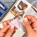 doble sided tape applied on back of a printout to stick it onto a notebook