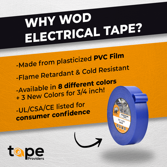 WOD General Purpose Electrical Tape - 3/4 inch x 66 feet ETC760