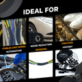 harness tape infographic showing it is ideal for automotive repairs harness bonding and hockey stick wrap