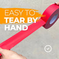 colored gaffers tape infographic showing it is easy to tear by hand
