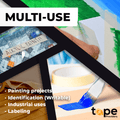 Infographic about masking tape showing it is availablein a rainbow pack
