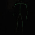 halloween costume made with glow in the dark tape