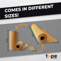 infographic showing tape providers natural kraft in different sizes, 18 inch or 36 inch wide