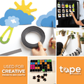 infographic of magnetic tape demonstrating uses for school projects and arts and crafts