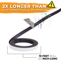 magnetic metal tape infographic detailing its longer than most brands and stronger