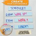 heavy duty magnetic tape infographic showing it taped to the wall with expo marker writing on it and says it is great for customized efforts