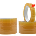 close up of multiple stacked rolls of Cellophane Biodegradable Packaging Tape