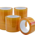close up of multiple stacked rolls of Cellophane Biodegradable Packaging Tape - 3 inch wide