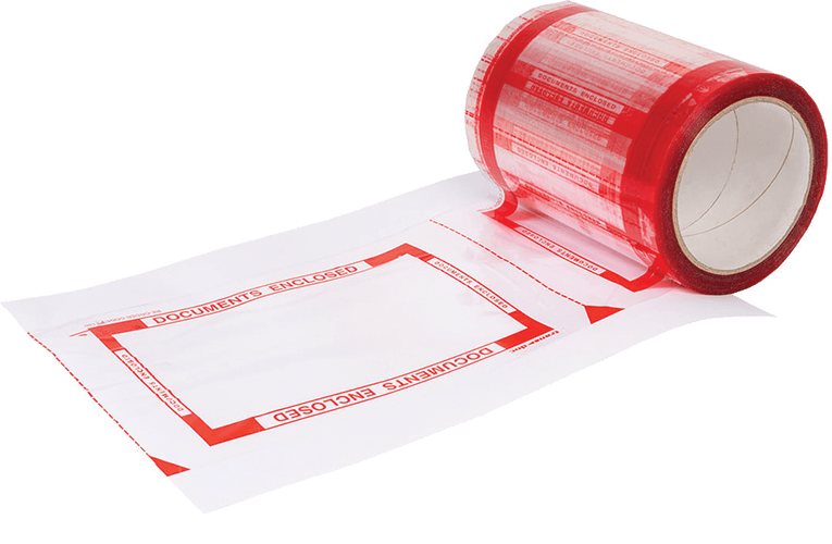 WOD Self Adhesive Pouch Tape "DOCUMENTS ENCLOSED" 5"x6" for Invoices or Packing List Enclosed Bags, DE5x6