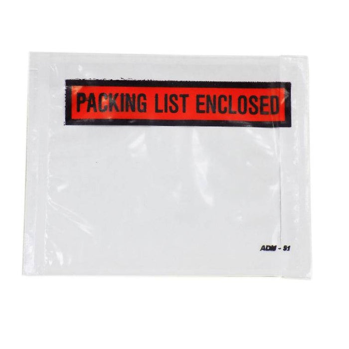 WOD Pressure Sensitive Envelope "Packing List Enclosed" 1/4 Face Imprint, 4.5"x5.5" (Pack of 1000) Self Adhesive for Invoice Enclosed Bag, PSEP4555S