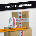 Fragile Handle with Care Carton Sealing Tape applied to shipping box