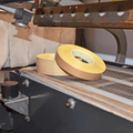 Close up of  Fiberglass Cloth Teflon Tape roll 1.5 inch wide