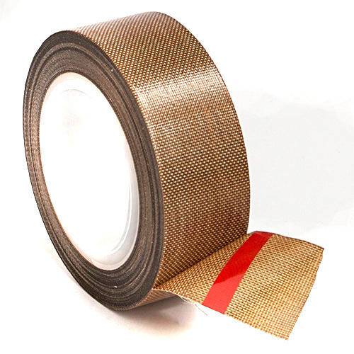 Skived PTFE Tape 5 Mil, Silicone Adhesive - 36 yards, High Temp Resistant for Heat Sealing Bars and Jaws, SPTFE5
