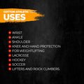 infographic of sports tape detailing where to apply it and common uses