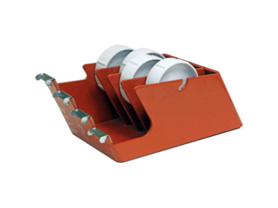 WOD Industrial Grade Multi-Roller Steel Tabletop Tape Dispenser - Holds 4 Rolls Each up to 1 inch Tape, TTD4HDT