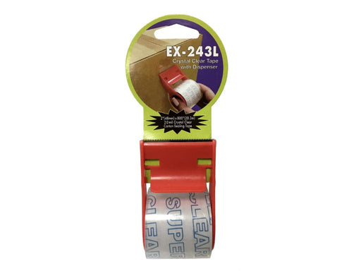 Crystal Clear Carton Sealing Tape with red plastic tape Dispenser 