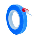 Close up of blue film tape roll 3/8 inch wide