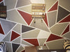 wall decorated with grey red and white vinyl Pinstriping Floor Marking Tape 
