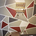 wall decorated with grey red and white vinyl Pinstriping Floor Marking Tape 