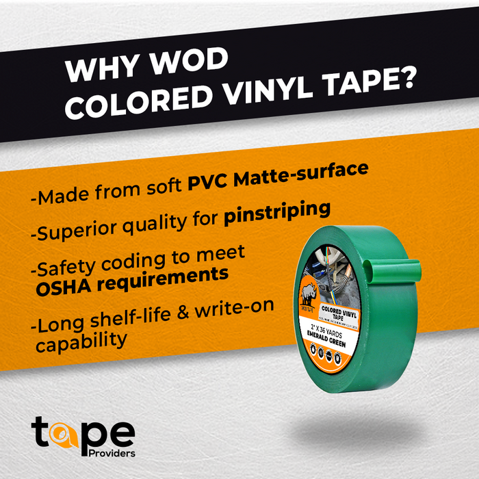WOD WIDE Vinyl Pinstriping Floor Marking Tape 6 Mil, 36 yards VTC366