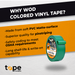 WOD VTC365 Narrow Vinyl Pinstriping Floor Marking Tape 5 Mil, 36 yards (Available in Multiple Sizes & Colors)