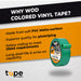 WOD VTC365 Wider Vinyl Pinstriping Floor Marking Tape 5 Mil, 36 yards (Available in Multiple Sizes & Colors)
