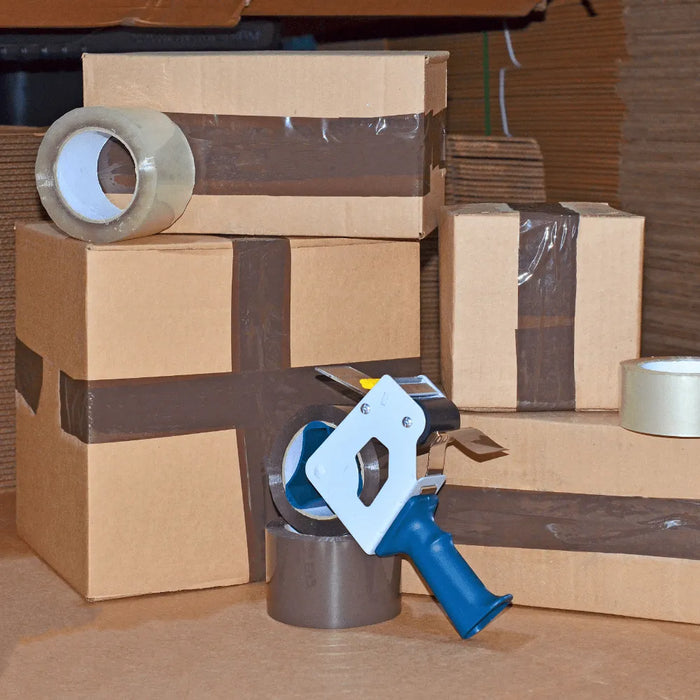 Premium packaging tape in brown or clear, ideal for shipping and bundling, available in bulk or by the roll from expert tape providers.