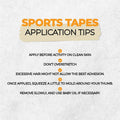 infographic of sports tape detailing how to apply it and tips and tricks while using