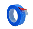 Close up of blue film tape roll 2 inch wide